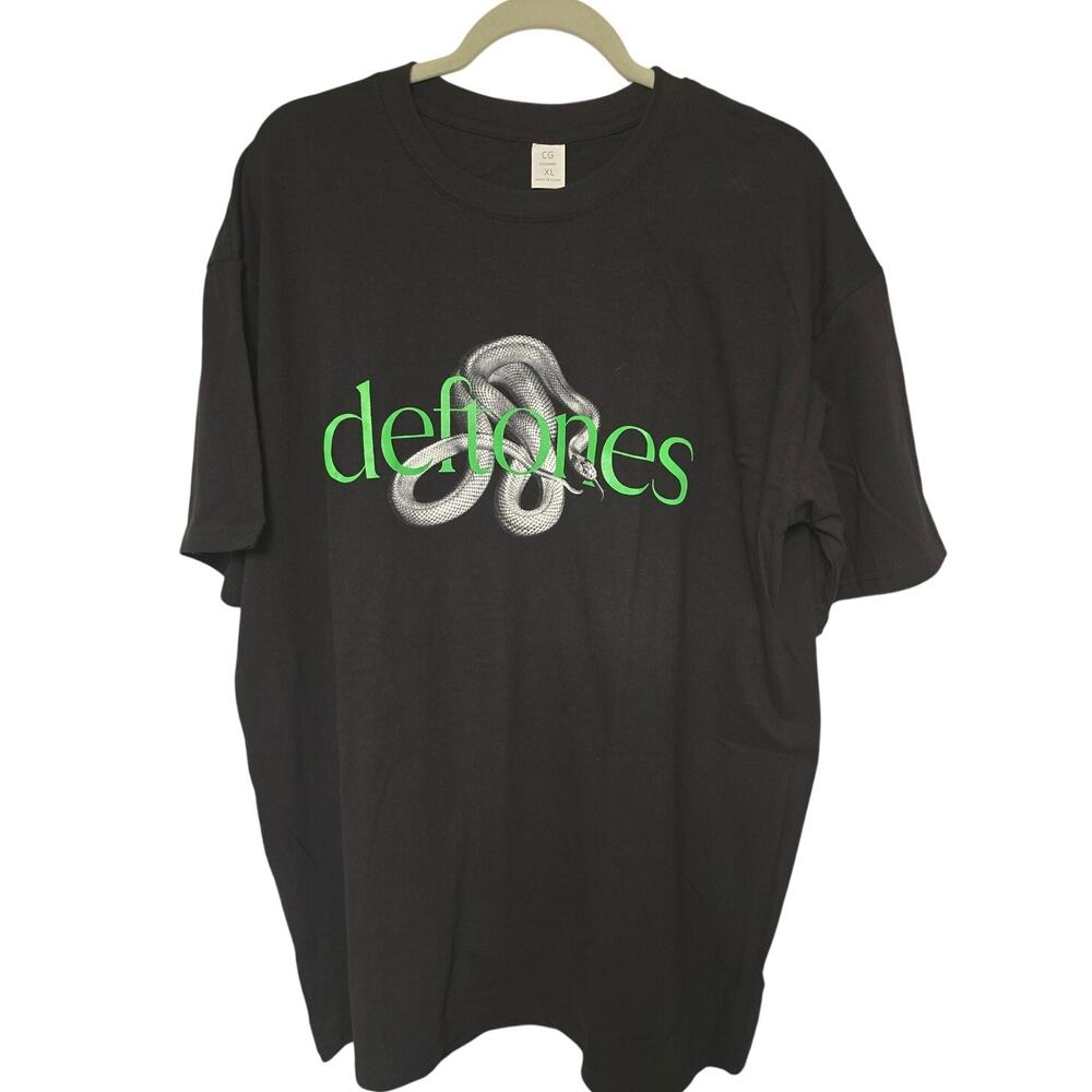 Deftones CG Company Unisex XL Black Snake Green Logo Band T Shirt NWOT NEW